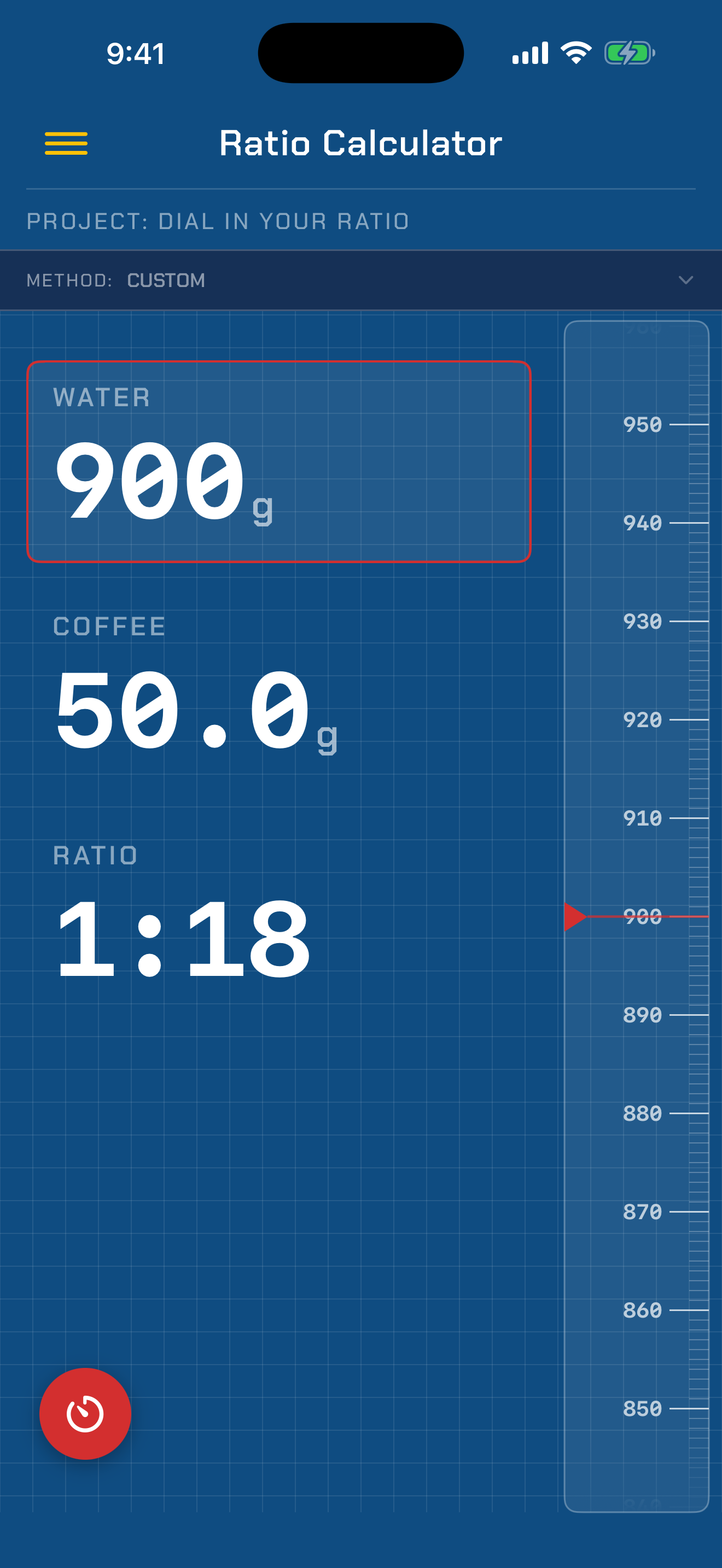 BrewPrint ratio calculator