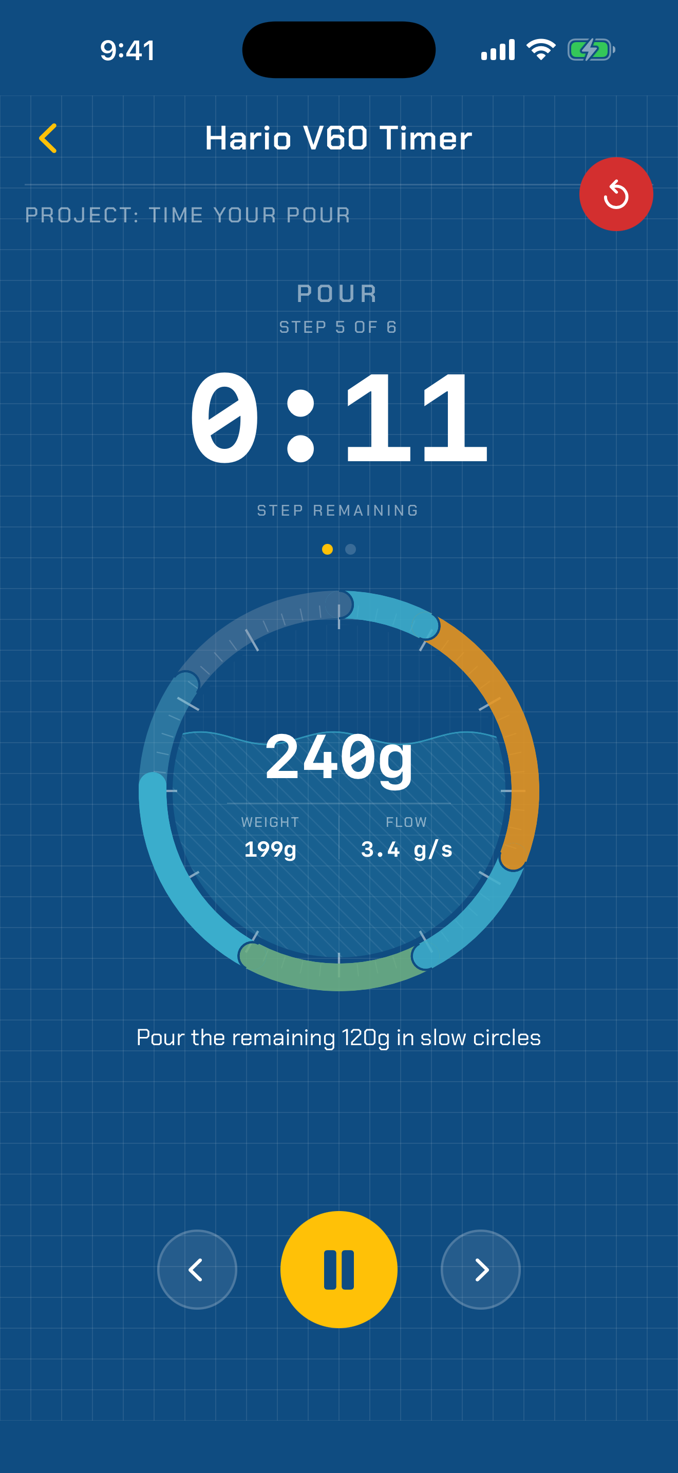 BrewPrint staged brew timer