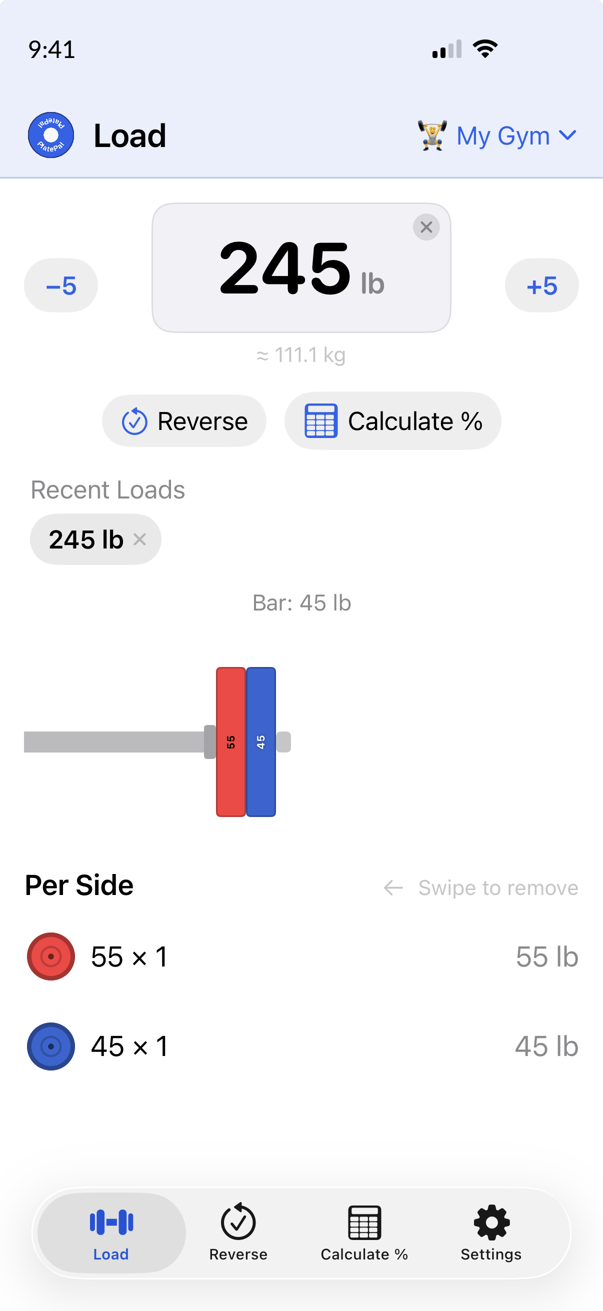 PlatePal load calculator