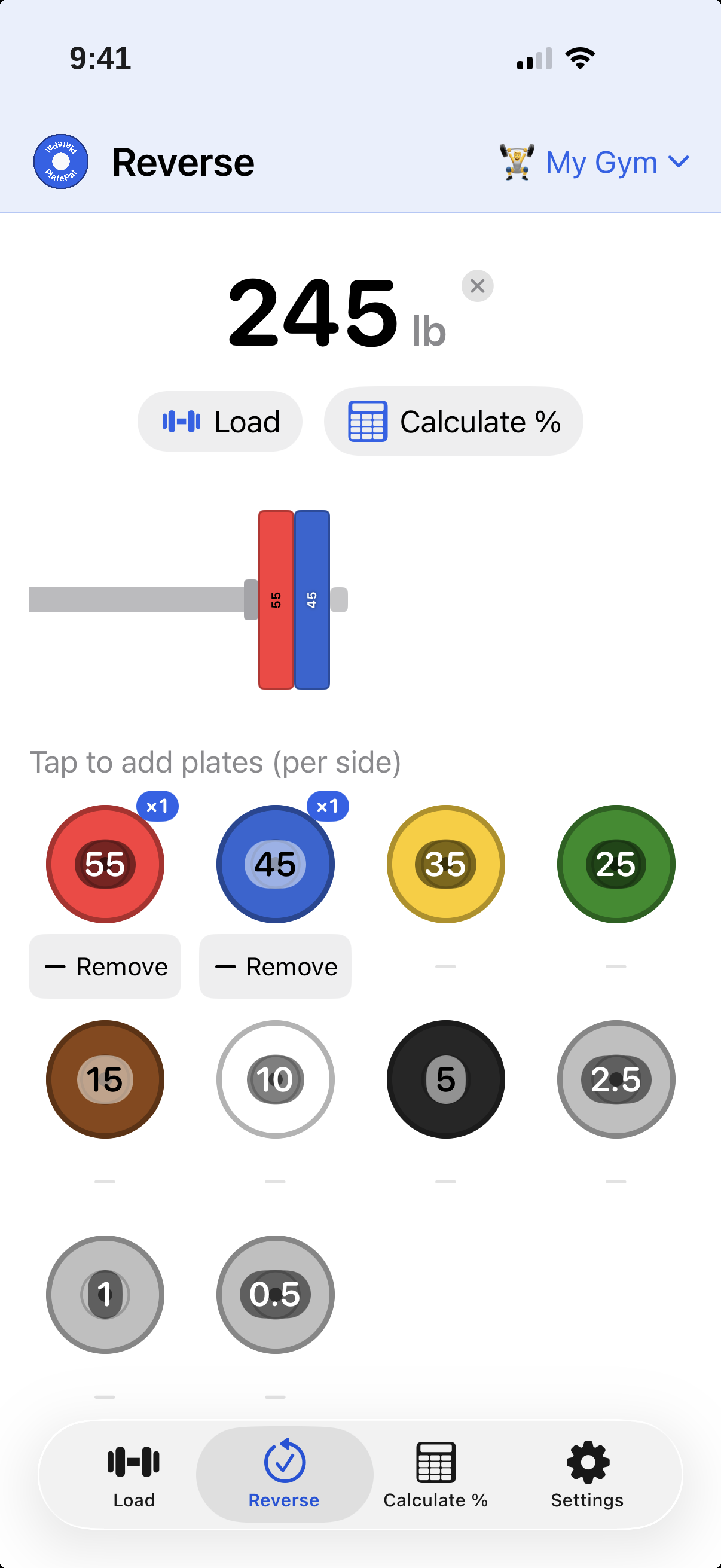 PlatePal reverse calculator